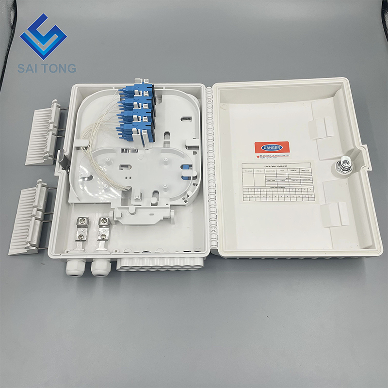 ODB NAP 16-Kern-Glasfaser-Anschlusskasten, 16 Ports, FTTH-Glasfaser-Verteilerkasten, wandmontierter FTTH-Kasten für den Außenbereich mit Adapter