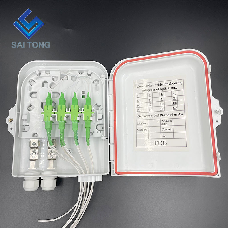 FTTH 8 Core Kunststoff Fiber Access Terminal Box Outdoor 8 Ports Wasserdichte Gummi Kabelverschraubung Gpon onu Fiber Optic Box FDB/ATB