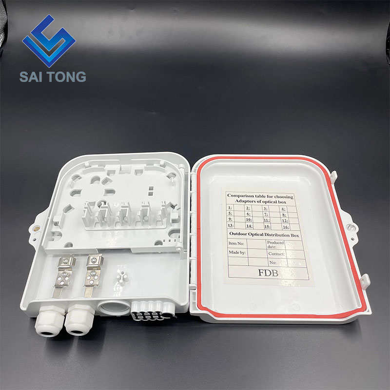 FTTH 8 Core Kunststoff Fiber Access Terminal Box Outdoor 8 Ports Wasserdichte Gummi Kabelverschraubung Gpon onu Fiber Optic Box FDB/ATB