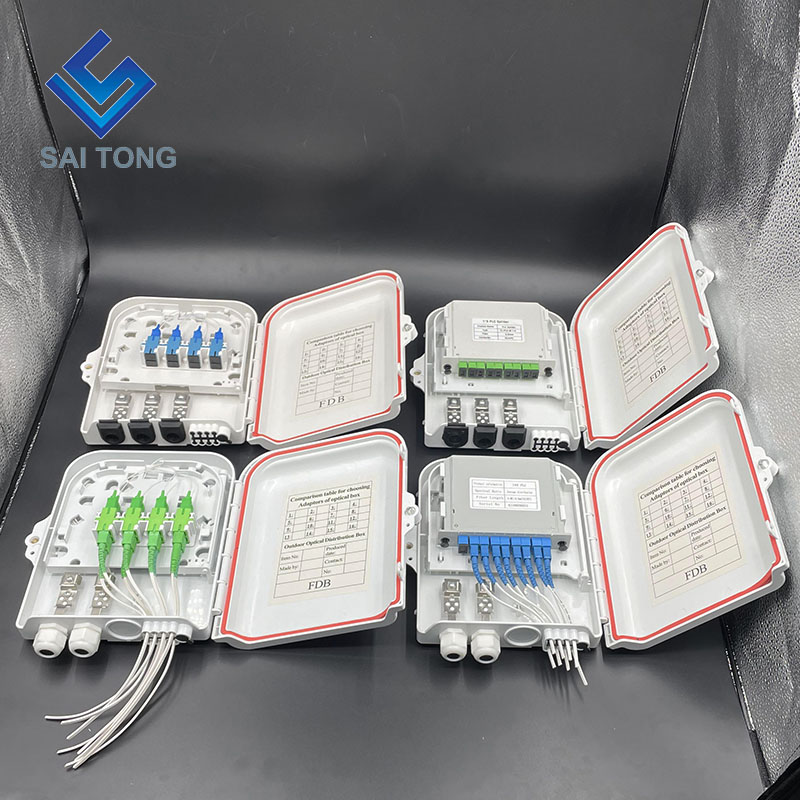 China Factory 48-Kern-FTTH-Box-PLC-Splitter 4-fach optischer Verteilerkasten 2 in 8-Port-NAP für Glasfasergeräte