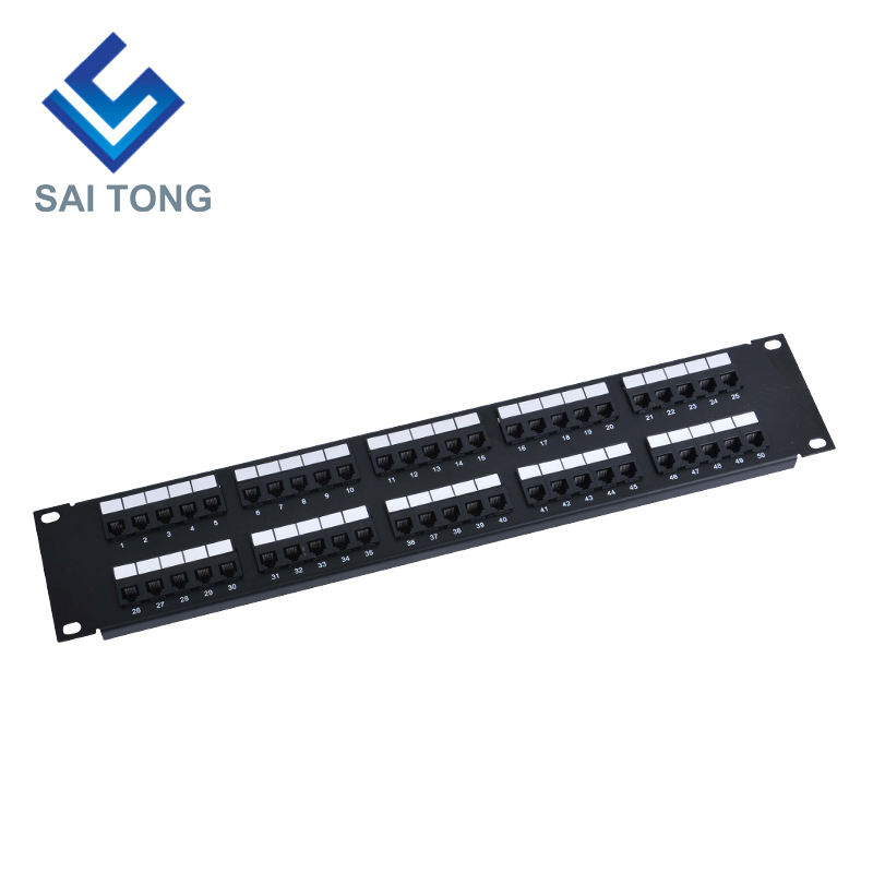 2U 19'' 50 Ports RJ11 Krone Jacken, Stahlhalterung Cat3 Patch Panel Blank Ungeschirmtes UTP Cat3 RJ11 Patch Panel