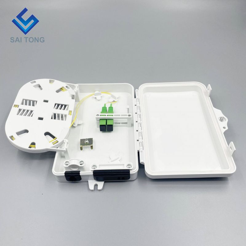 IP65-Versorgung 1/2-Port-Mini-FTTH-Glasfaserbox für den Außenbereich, 2-adrige Glasfaser-Anschlussbox aus Kunststoff mit SC-LC-Adapter