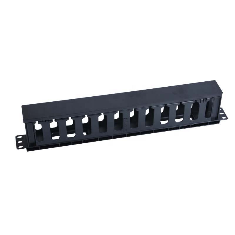 Multifunktionales 19-Zoll-Netzwerk-Rack, 1U, 2U, 12 Ports, Kabelmanagement mit Abdeckung, Kunststoffplatte, hergestellt in China