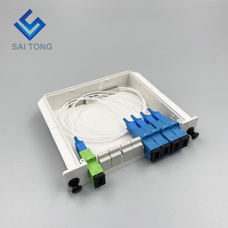 1:4 SC/UPC Rack Mount Plc Splitter ABS Box SC UPC Anschlüsse Kassette Typ 1X4 Optische Faser Splitter