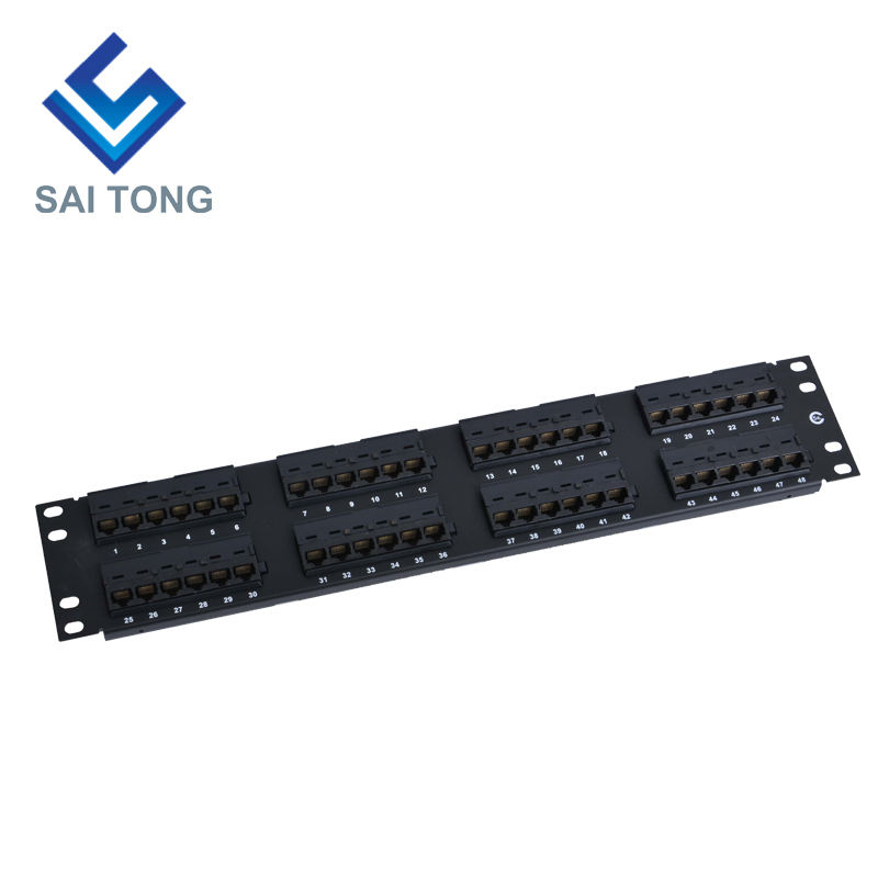 2U 19'' 48 Ports RJ45 Krone Jacken, Stahlhalterung Cat6 Patch Panel Blank ungeschirmt UTP Cat5e CAT6 CAT6A RJ45 Patch