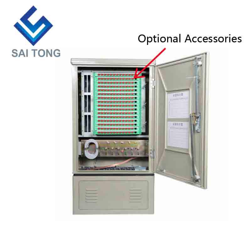 SaiTong FTTH 144 Core Glasfaser-Verteiler-Hub-Schrank, SMC-Material, wasserdichter Zugang für den Außenbereich, 144 Glasfaser-Schrank