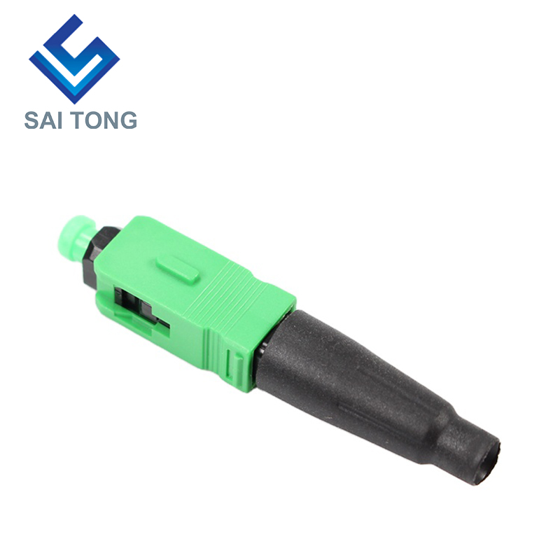 FTTH Fiber Saitong Optic Schnellstecker SC APC grüne Farbe Glasfaserkabel Schnellstecker Schnellstecker Feldmontage Singlemode